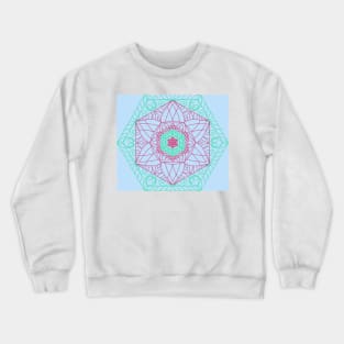 Pink and Green Mandala Crewneck Sweatshirt